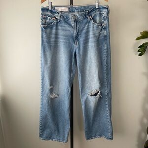 GAP Light Blue Distressed Wide Leg Jeans